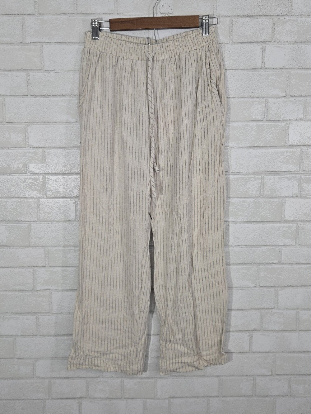 Blu‎ Pepper linen blend stripe bottoms